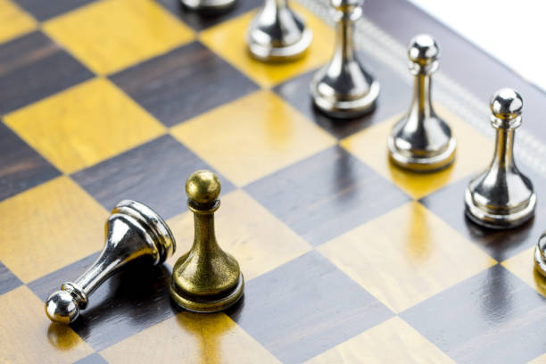 istock Chess business concept, leader & success 654437500
