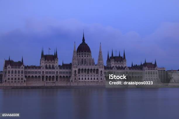 Parliament At Twilight With Long Exposure In Budapest Stock Photo - Download Image Now