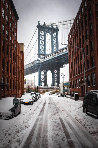 istock Snowy DUMBO and the Manhattan Bridge 654477340