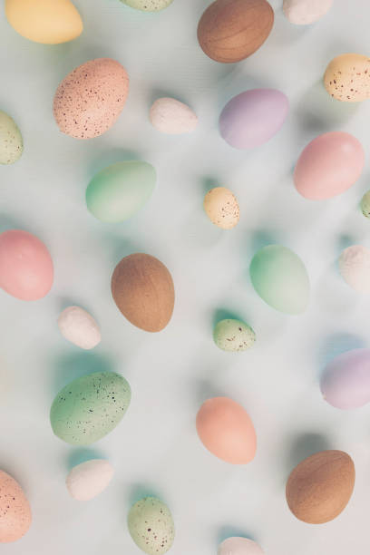 istock Easter still life background in pastel colors 654497000