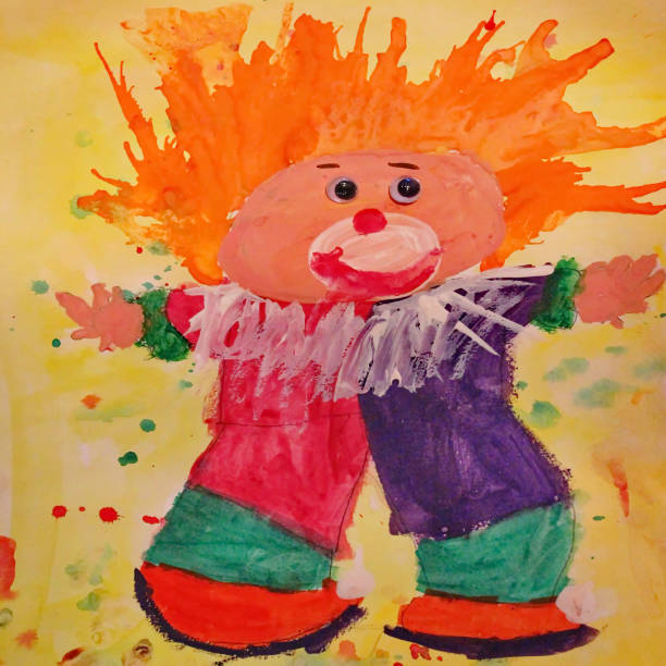 Baby Art drawing Child pictures colored  on paper