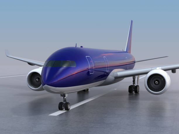 istock Passenger airplane taxiing on the runway 654507424