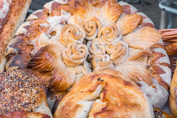 Artisan french bread at a bakery in Nice France