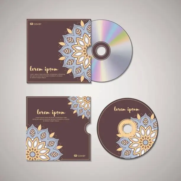 Vector illustration of CD cover oriental template.