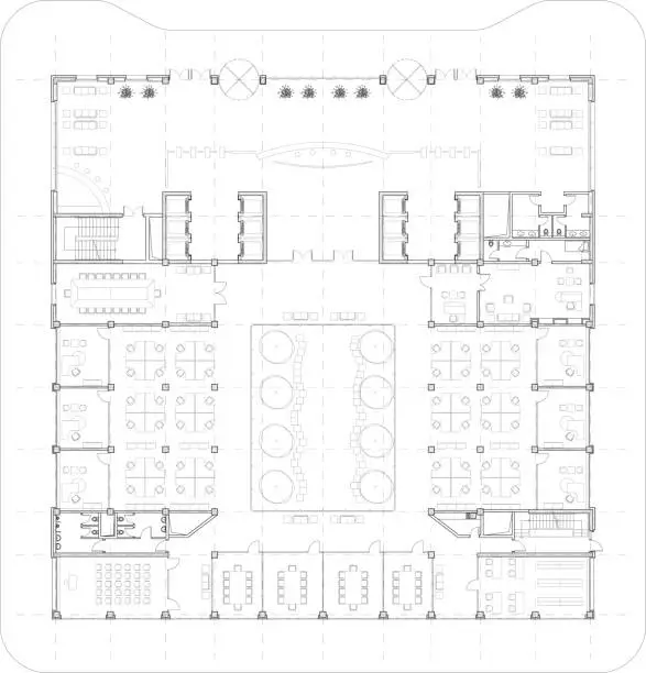 Vector illustration of office plan