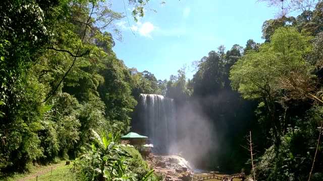 Grandiose waterfall in jungle.