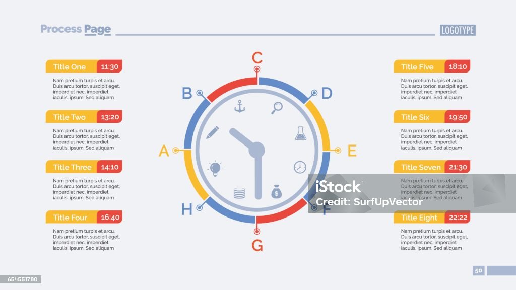 Day Schedule And Clock Slide Template Stock Illustration - Download ...