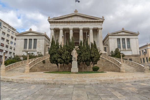 istock Panoramic view of National Library  of Athens, Greece 654559648