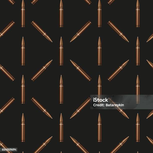 Rifle Bullets Pattern Background Stock Illustration - Download Image Now - Ammunition, Army, Backgrounds