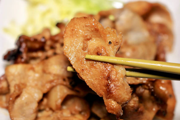 Pork cooked dishes Pork Dishes タレ stock pictures, royalty-free photos & images