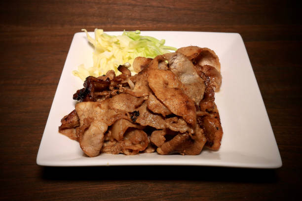 Pork cooked dishes Pork Dishes タレ stock pictures, royalty-free photos & images