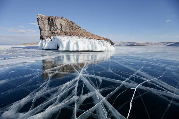 istock Mare's head Cape, Lake Baikal, Olkhon island. Winter landscape 654570188