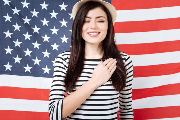 istock Peaceful woman taking a vow in the studio 654575280