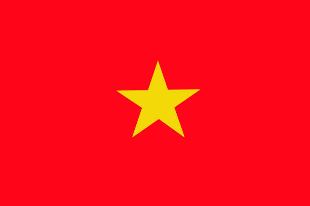 베트남 국기 3d 그림 기호입니다. - flag religious icon vietnam symbol stock illustrations