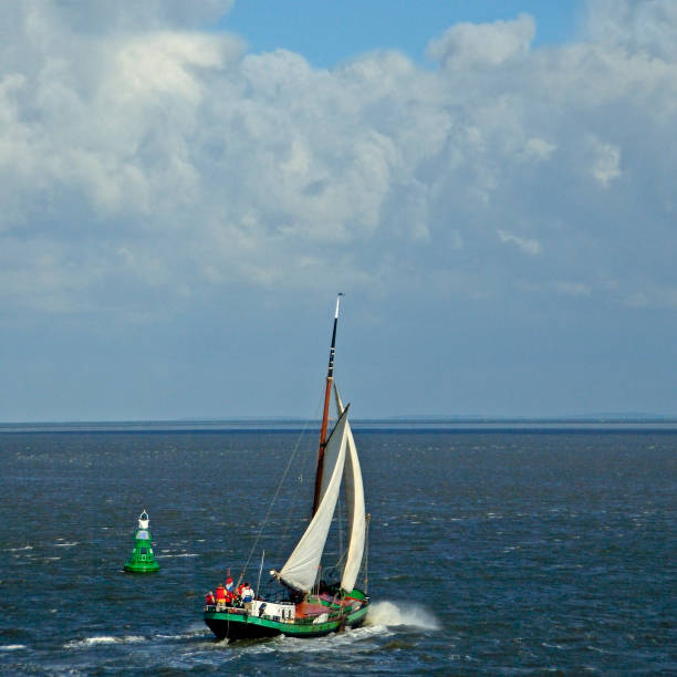 A sailboat on the Waddensea, Vlieland the Netherlands