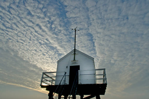 'Reddingshuisje' safe house Vlieland, the Netherlands stock photo