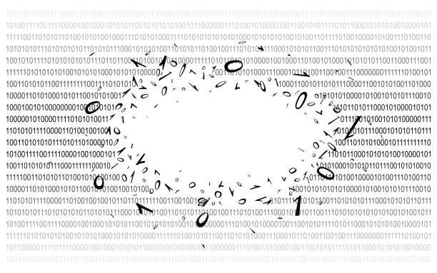 ilustrações, clipart, desenhos animados e ícones de código binário na v1 branco - cracking the code