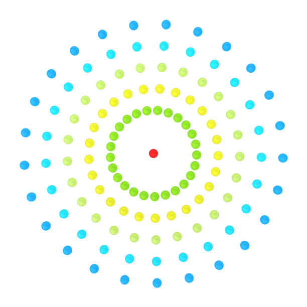 The abstract concept network of glass beads on a white background.