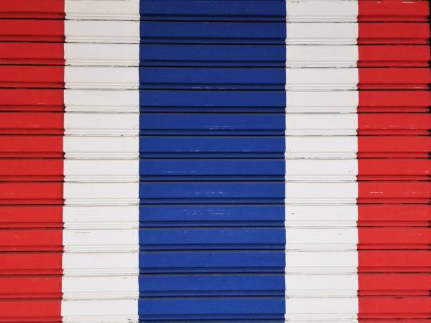 istock Thailand flag painted on metal plate wall 654617402