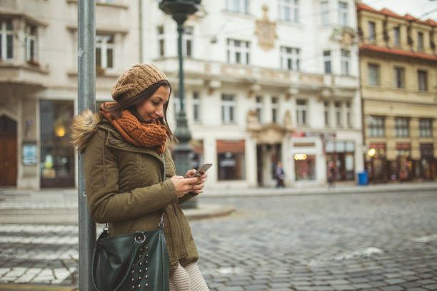 istock Young woman on a sidewalk 654637118