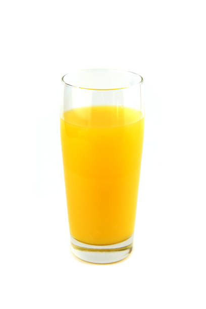 istock Fresh orange juice isolated on a white background. Close up 654644658