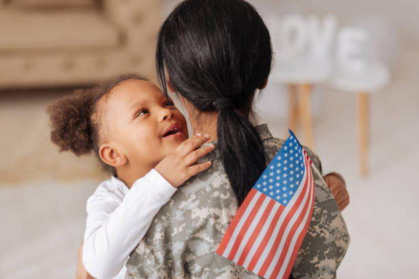 istock Admirable loving child saying hi to her mom 654663398