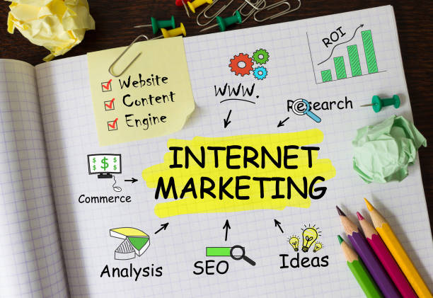 istock Notebook with Toolls and Notes about Internet Marketing,concept 654667904