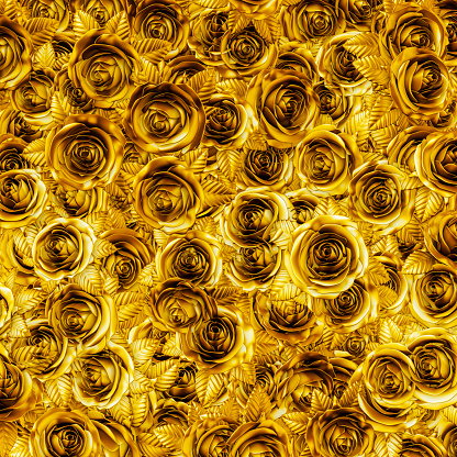 Golden Roses Background Stock Photo - Download Image Now - Gold - Metal,  Rose - Flower, Gold Colored - iStock