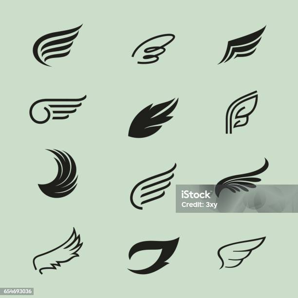 Wings3 Stock Illustration - Download Image Now - Animal Wing, Angel, Abstract