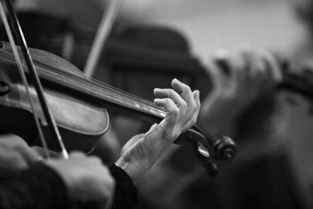 istock Hands of a violinist in the orchestra 654694496