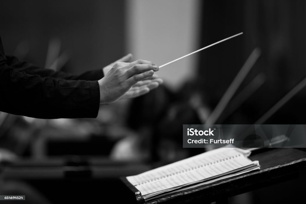 Manos de conductor - Foto de stock de Orquesta libre de derechos