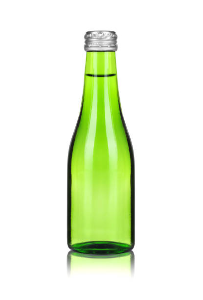 istock Close-up glass bottle with mineral water isolated on white background 654712608