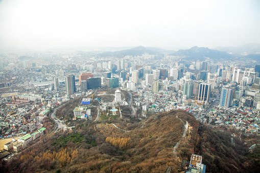 View point of Seoul city skyline from Seoul tower