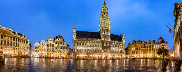 Brussels grand place panoramic montage from 6 HDR images