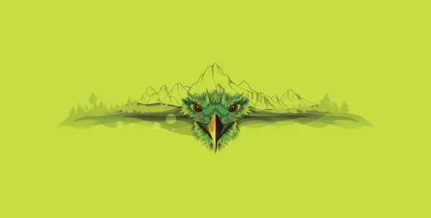 Vector illustration of Vector Illustration about eagle and mountains