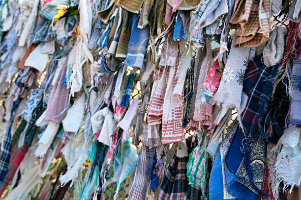 istock Buddhist ribbons fluttering in the wind 654744884