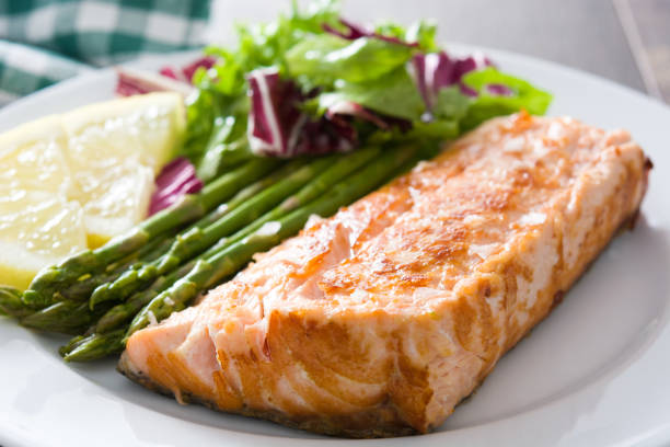 istock Grilled salmon fillet 654778938
