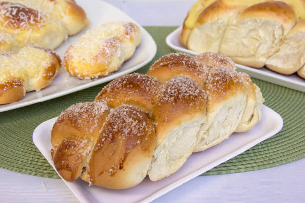 istock Home made sweet braided bread. Fresh bread 654781696