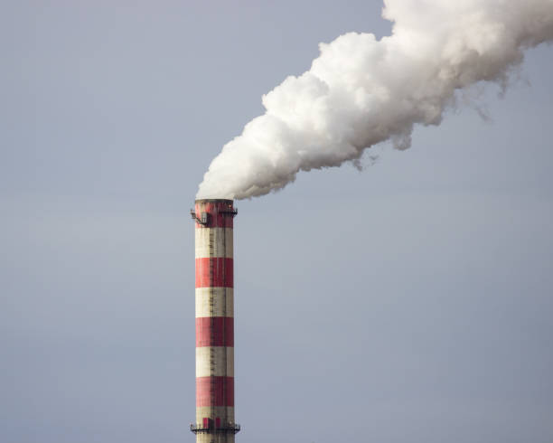 istock Konin, Poland. Working power station, smoking chimneys. 654782212