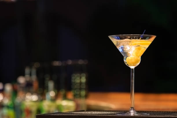 istock Martini at the bar counter. Classic cocktail in the bar 654785244