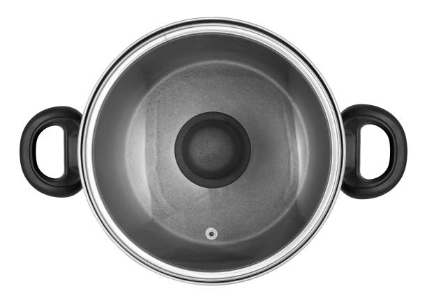 Pan with lid isolated stock photo