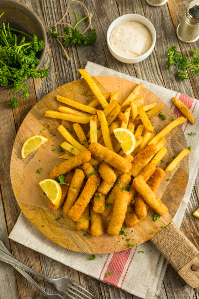 istock Deep Fried Fish Sticks with French Fries 654791066