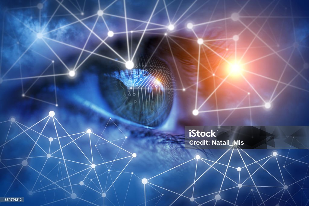 Protecting and monitoring your network Protecting and monitoring your network concept design. Eye Stock Photo