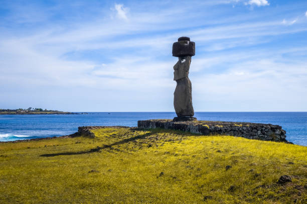 istock Moais statues, ahu ko te riku, easter island 654791564