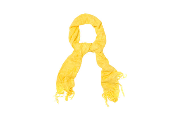 istock Yellow  scarf isolated on white background 654791790