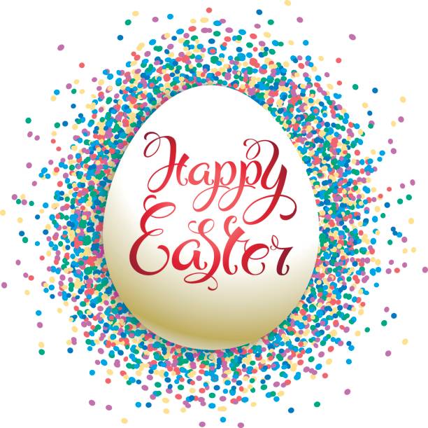 frohe ostern - easter egg isolated remote frame stock-grafiken, -clipart, -cartoons und -symbole