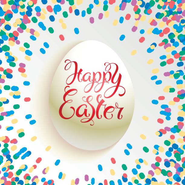 frohe ostern - easter egg isolated remote frame stock-grafiken, -clipart, -cartoons und -symbole