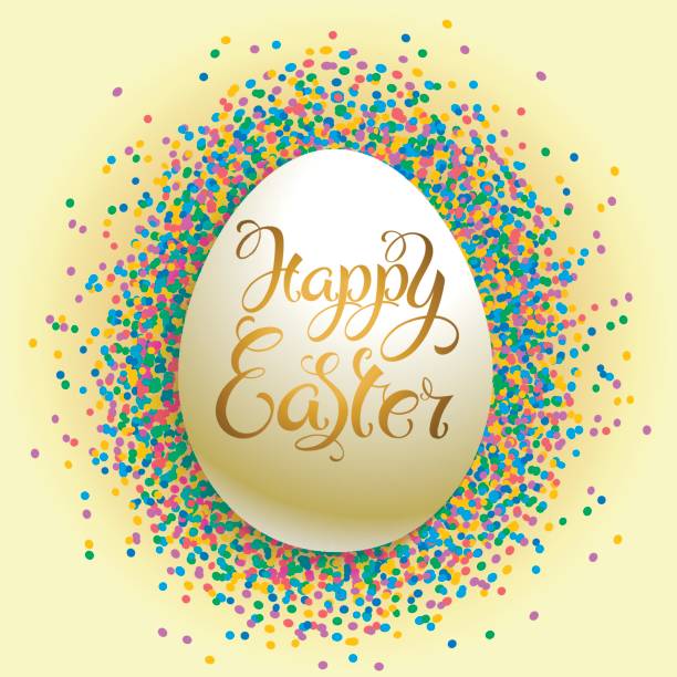 frohe ostern - easter egg isolated remote frame stock-grafiken, -clipart, -cartoons und -symbole