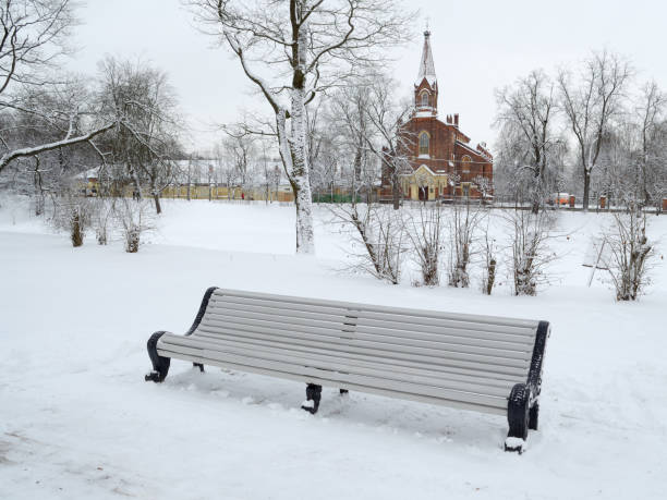 istock Snowy winter on the street. 654799540