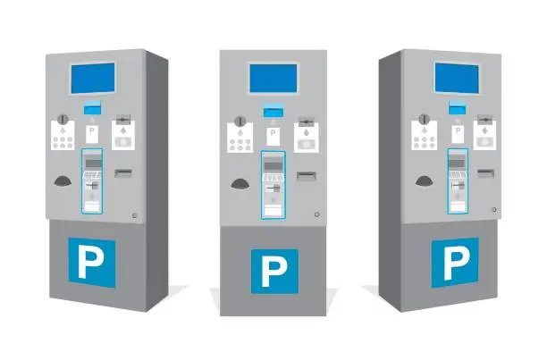 Vector illustration of Parking ticket machine